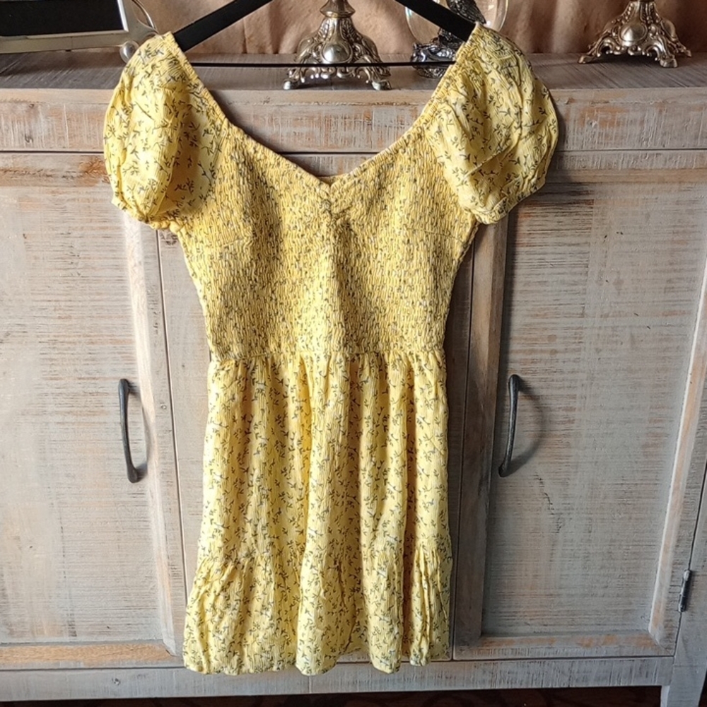 C) Hollister Sunny Yellow Floral Dress
